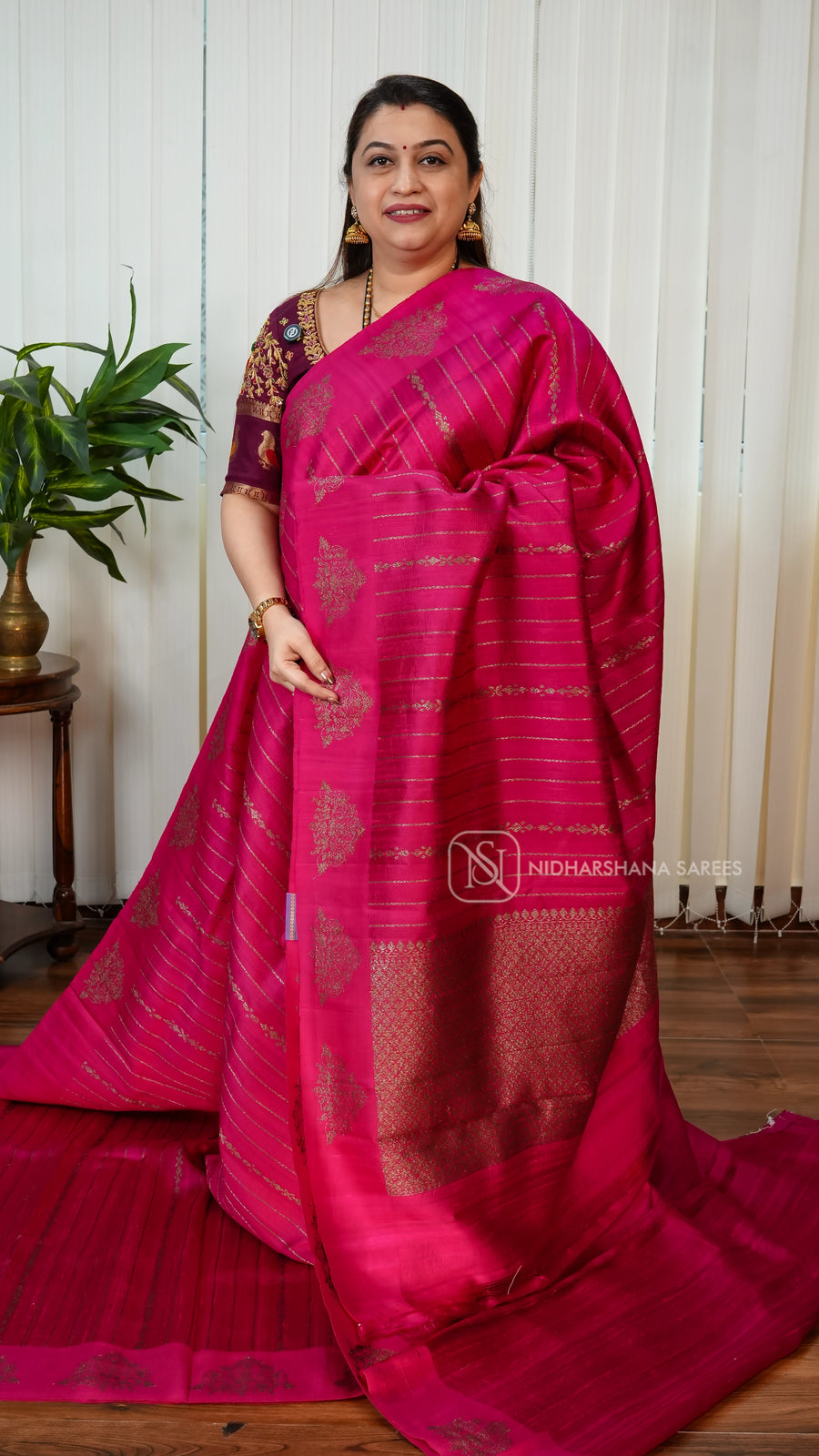 Pure Raw Silk With Antic Zari Concept