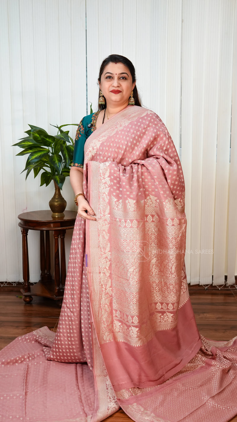 Pure Banarasi Georgette With Woven Concept