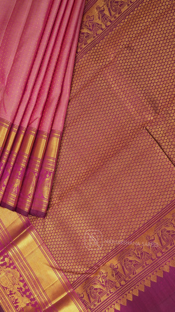 Pure Kanchipuram Silk Saree With Grand Traditional Border Design