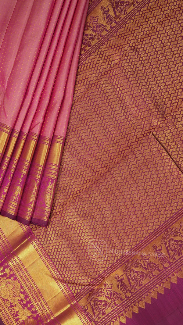 Pure Kanchipuram Silk Saree With Grand Traditional Border Design