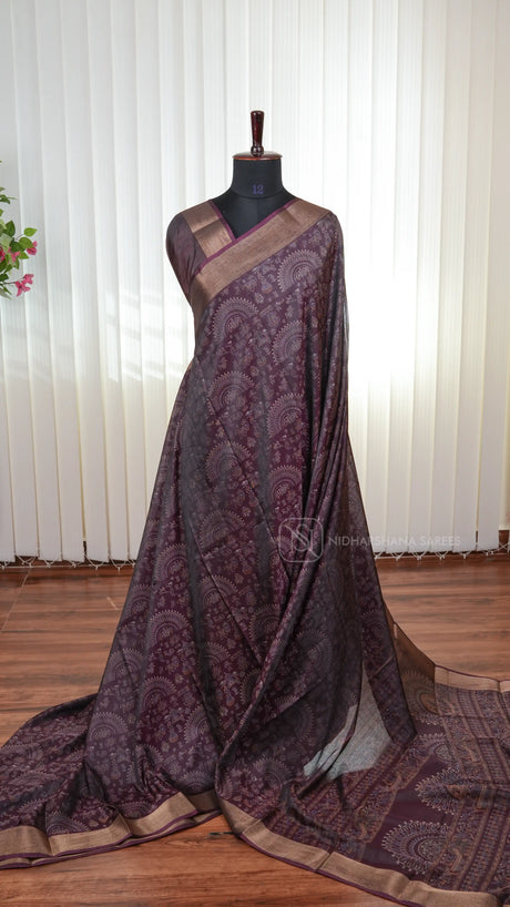 Semi Dola With Warli Print Concept And Zari Border