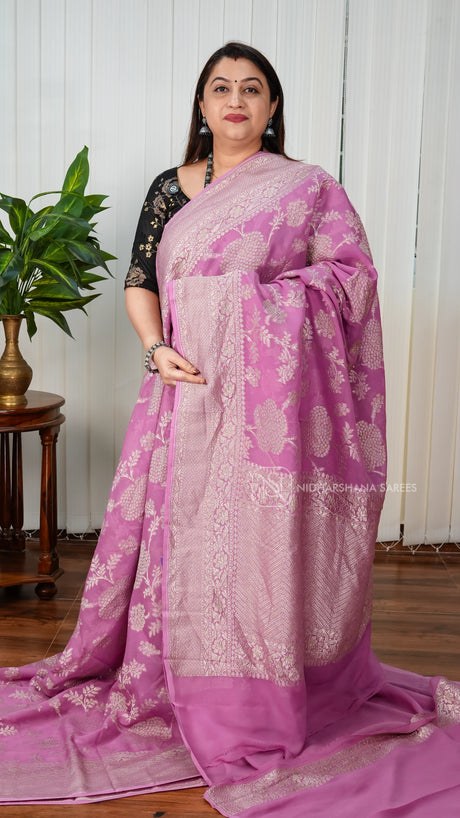 Pure  Banarasi With Antic Zari Floral Weaving