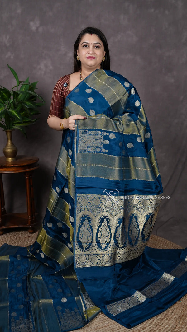 Mashru Satin With Zari Lines And Zari Butta V-6