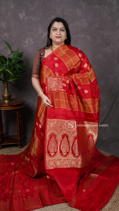 Mashru Satin With Zari Lines And Zari Butta V-6