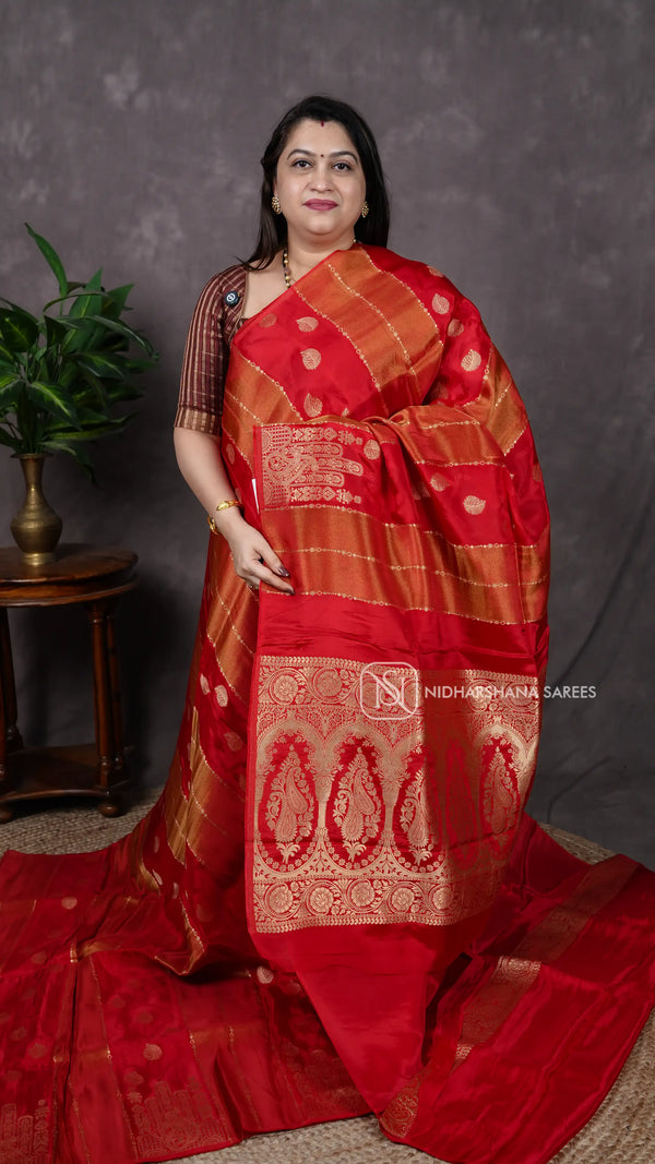 Mashru Satin With Zari Lines And Zari Butta V-6