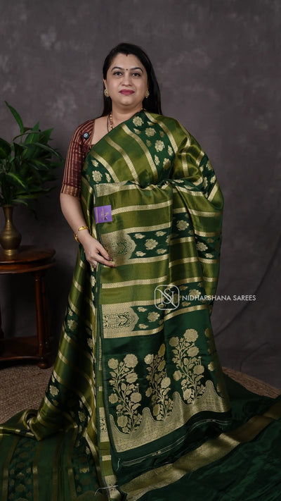 Mashru Satin With Floral Zari Butta V-6