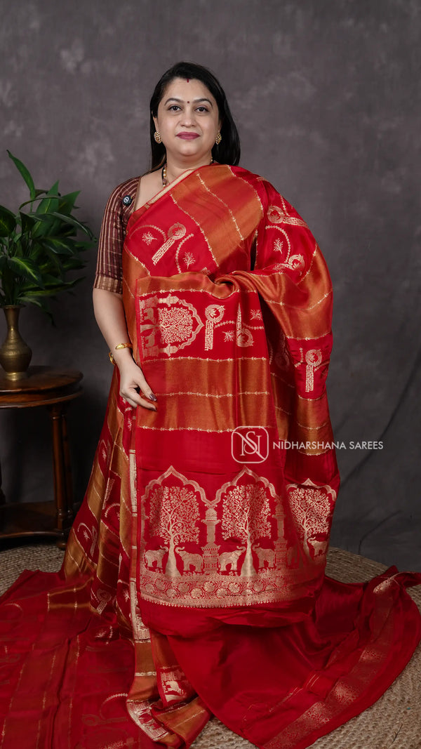 Mashru Satin With Zari Lines V-6