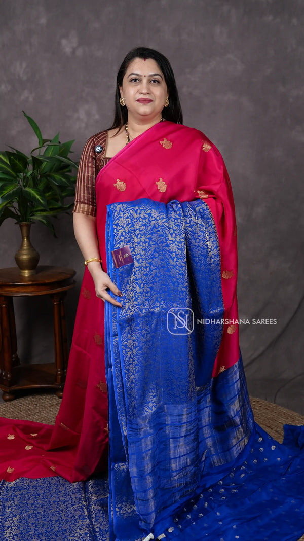 Premium Mysore Crepe Silk With Zari Butta V-12