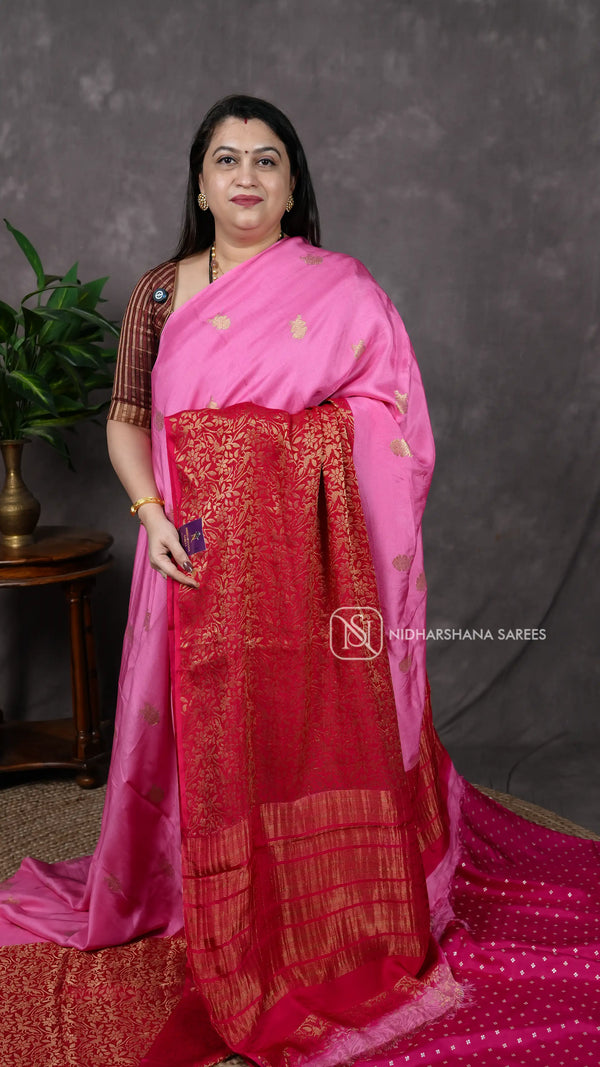 Premium Mysore Crepe Silk  With Zari Butta V-12