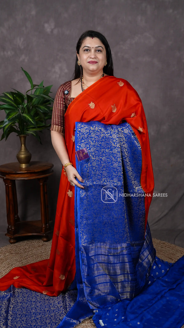Premium Mysore Crepe With Zari Butta V-12