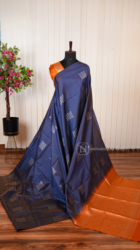 Semi Tussar Silk Saree With Contemporary Borderless Design And Elegant Appeal