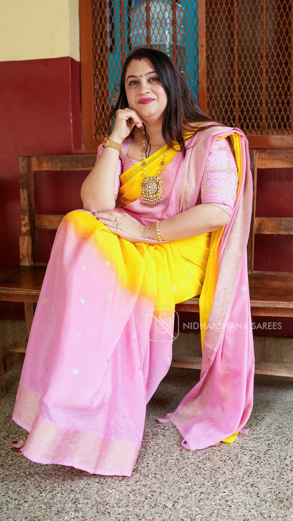Crush Georgette With Dual Shade Concept