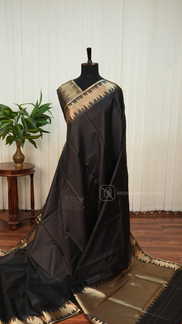 Semi Tussar Silk With Zari Border