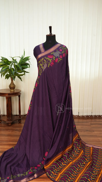 Mix Cotton With Mirror Work And  Floral Digital Print