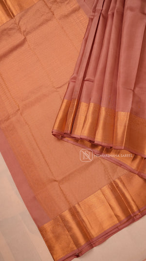 Pure Kanchipuram Silk Saree With Zari Border And Zari Weaving Pallu