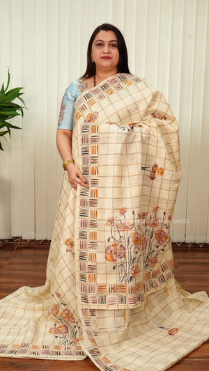 Pure Mul Cotton With Hand Painted And Mirror Work Concept