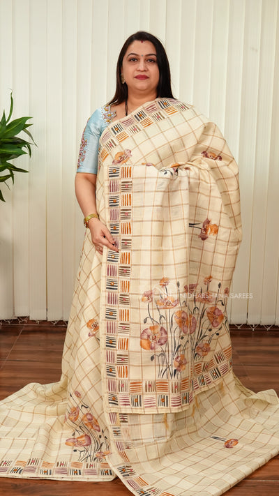 Pure Mul Cotton With Hand Painted And Mirror Work Concept