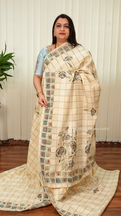 Pure Mul Cotton With Hand Painted And Mirror Work Concept