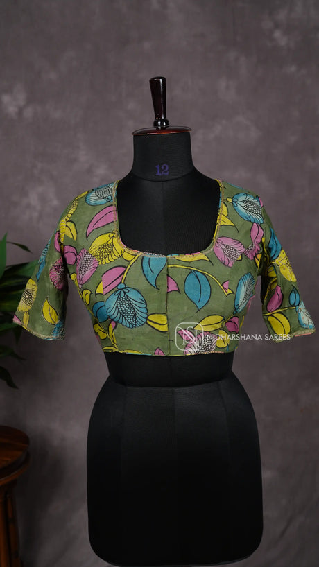 Pen Kalamkari Readymade Blouse