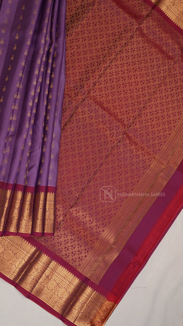 Pure Kanchipuram Silk Saree With Traditional Border And Contrast Zari Butta