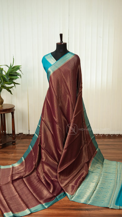 Chiffon Georgette With Zari Lines And Contrast Border