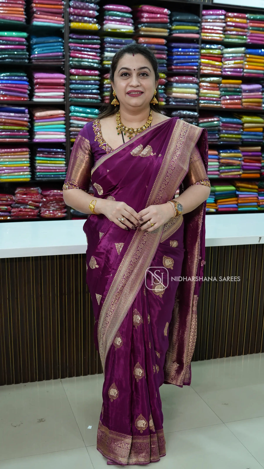 Premium Crepe Silk With Elephant Zari Weaving Concept