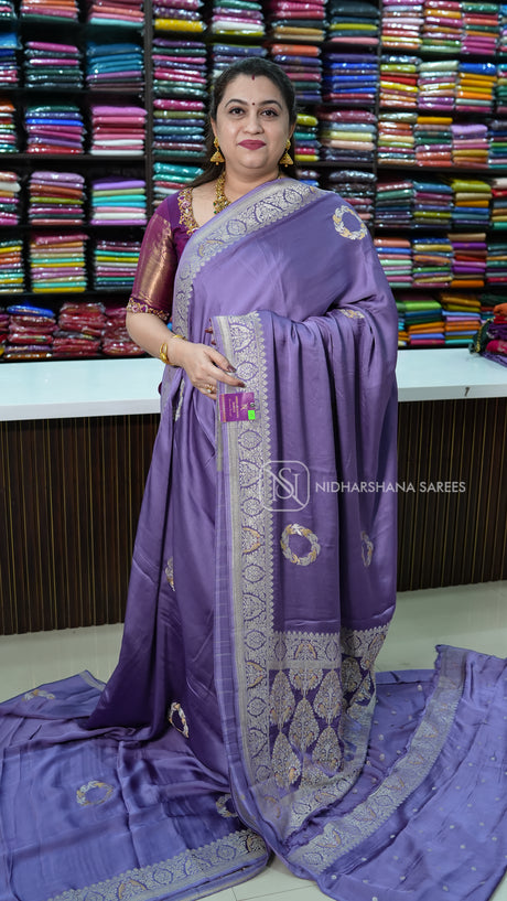 Mashru Satin With Silver And Gold Zari Weaving Concept