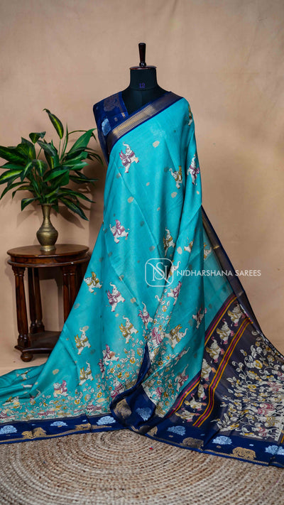 Semi Dola With Elephant Digital Print