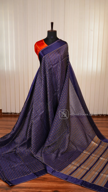 Viscose Saree With Antic Zari Lines And Satin Border