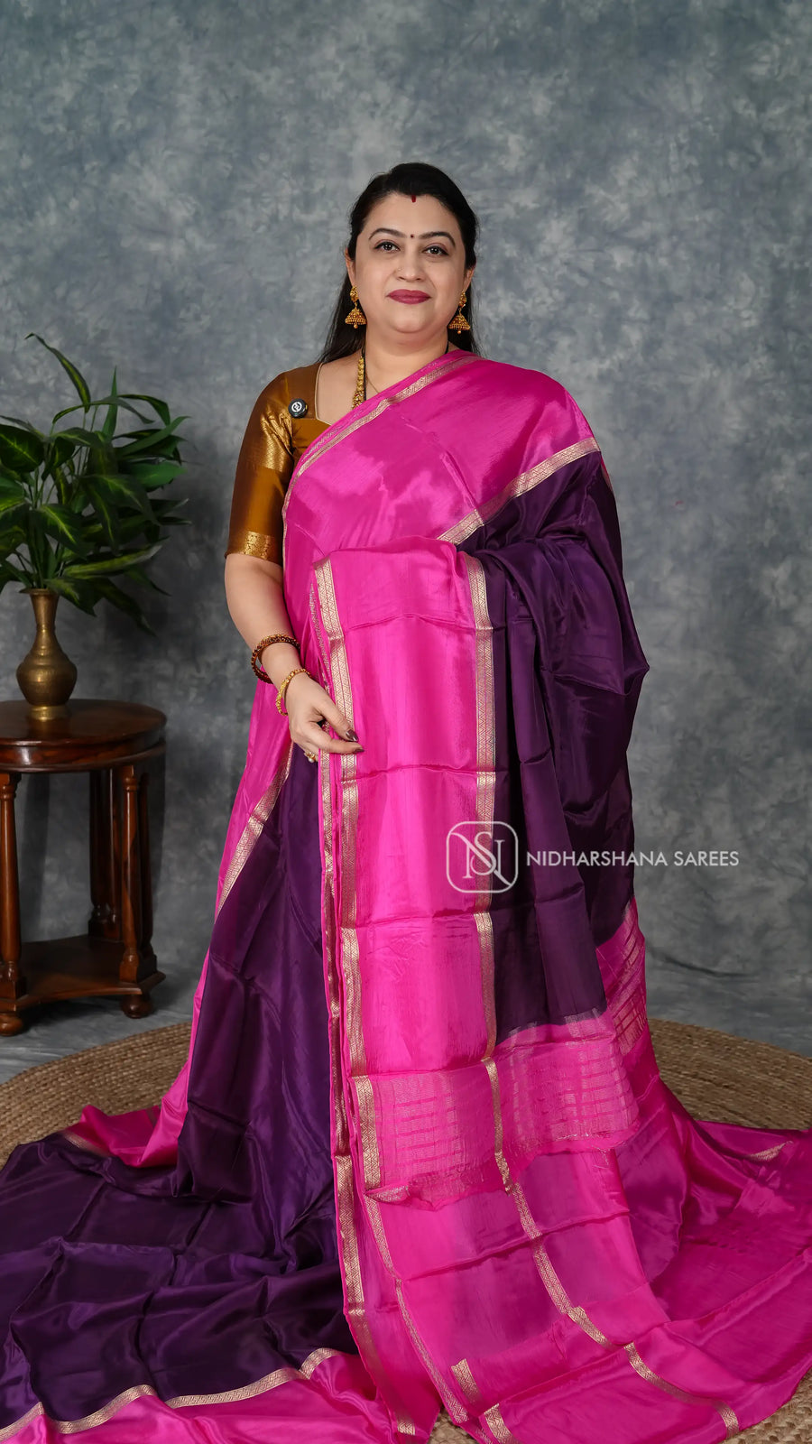 Premium Crepe Silk With Gap Style Zari Border