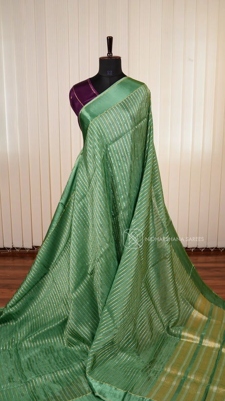 Viscose Saree With Antic Zari Lines And Satin Border