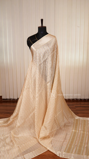 Viscose Saree With Antic Zari Lines And Satin Border