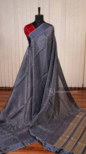 Viscose Saree With Antic Zari Lines And Satin Border