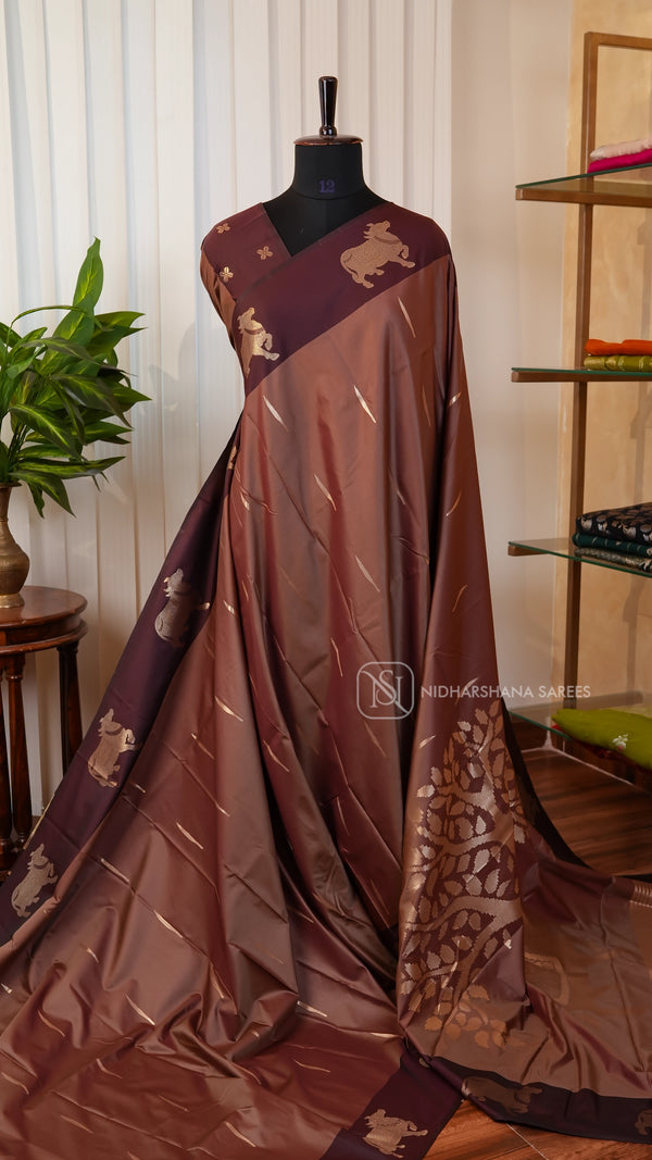 Semi Soft Silk With Cow Weaving Concept