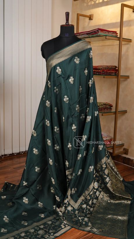 Viscose Silk With Silver Meena Zari Weaving Concept