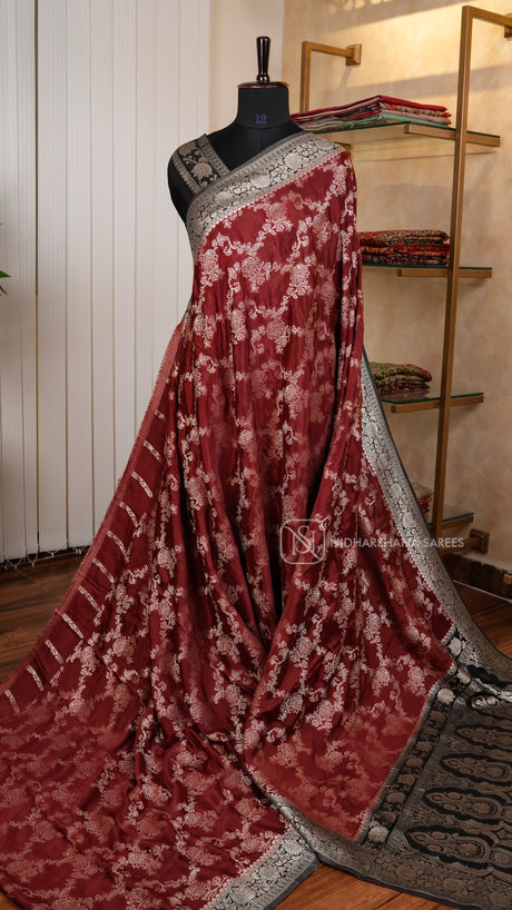 Viscose Silk With Floral Zari Weaving