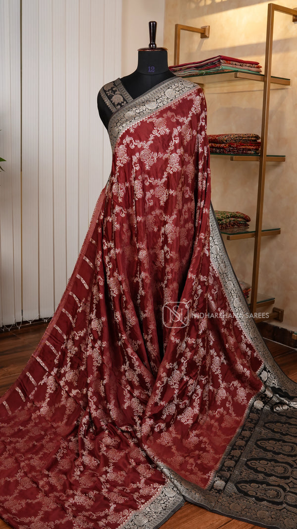 Viscose Silk With Floral Zari Weaving