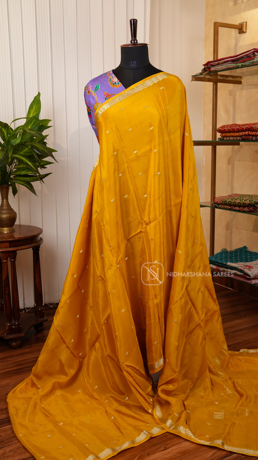 Premium Crepe Silk With Zari Butta And Chit Border