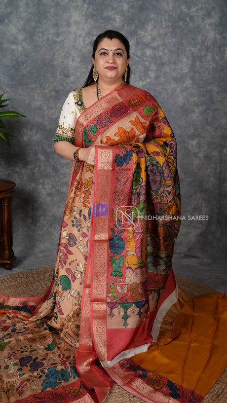 Premium Tussar Silk With Digital Printed Concept