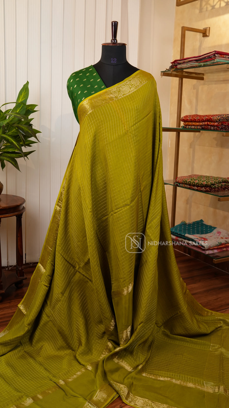 Viscose Silk With Small Checks Body & Gap Border