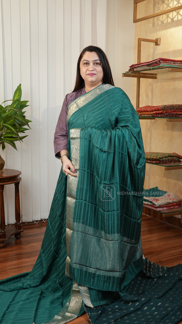 Premium Georgette Saree With Satin Patta Concept