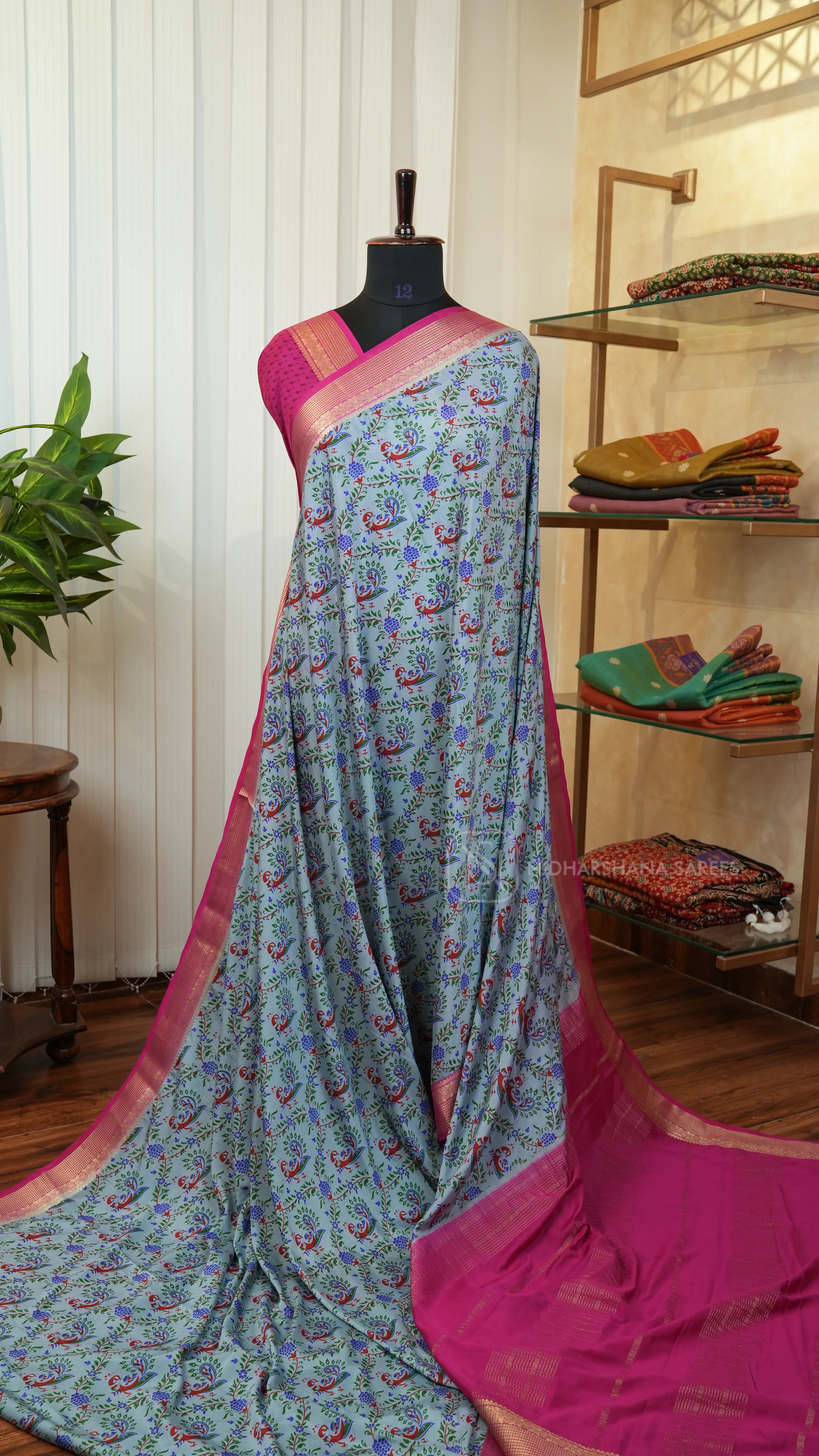 Semi Crepe Silk With Digital Print Concept