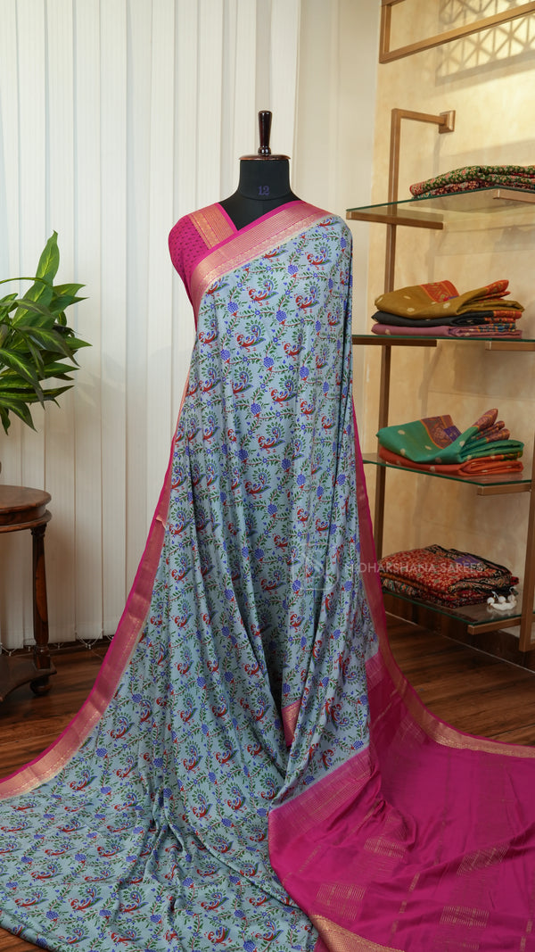 Semi Crepe Silk With Digital Print Concept