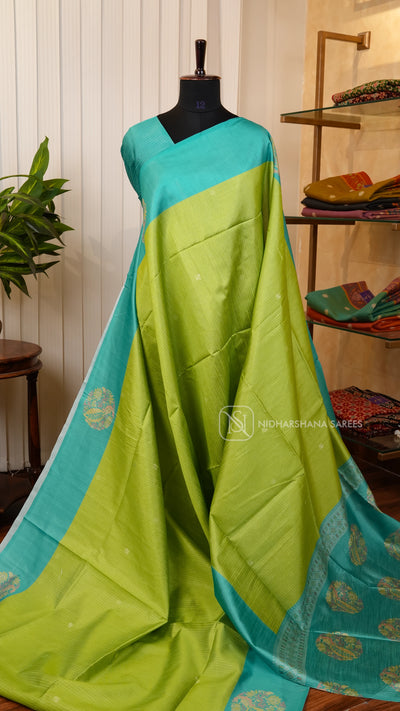 Semi Tussar With Zari Lines And Digital Print Concept