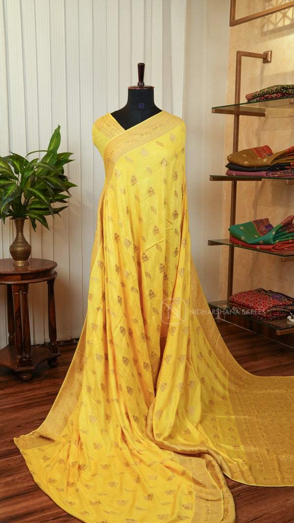 Viscose Cotton With Antic Zari Butta And Antic Zari Border