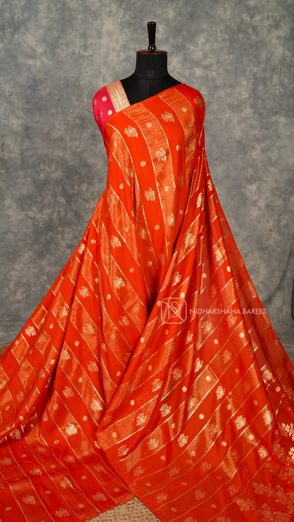 Viscose Cotton With Zari Line And Zari Butta