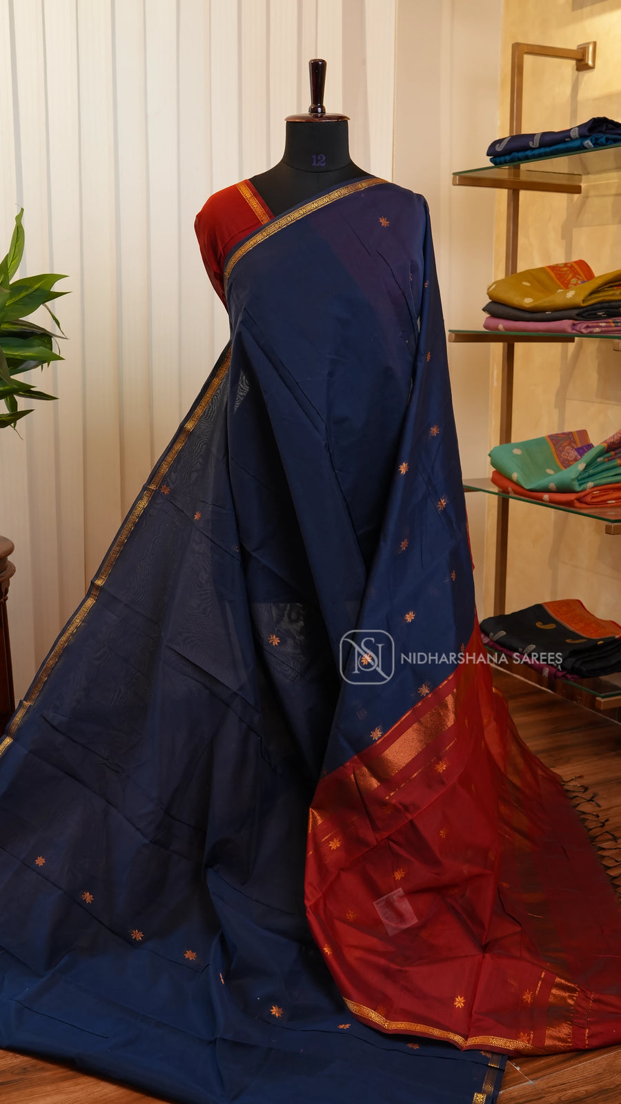 Maheshwari Cotton With Zari Butta And Border Concept