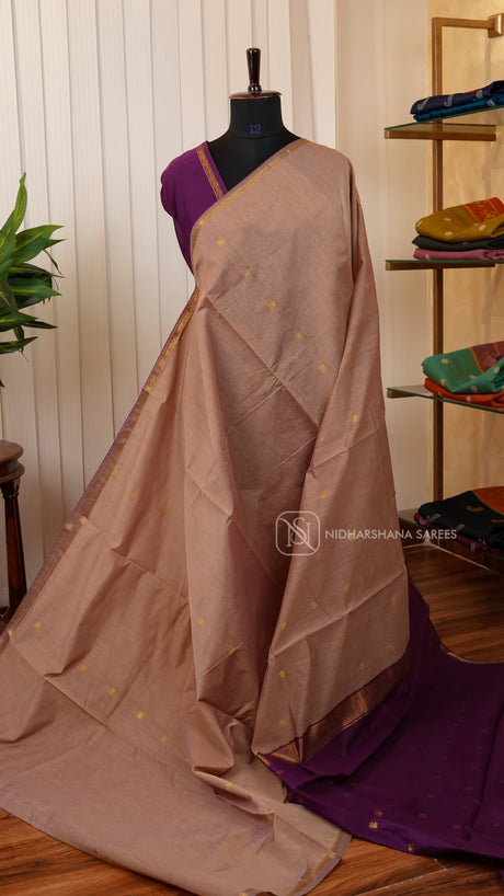 Maheshwari Cotton With Zari Butta And Border Concept