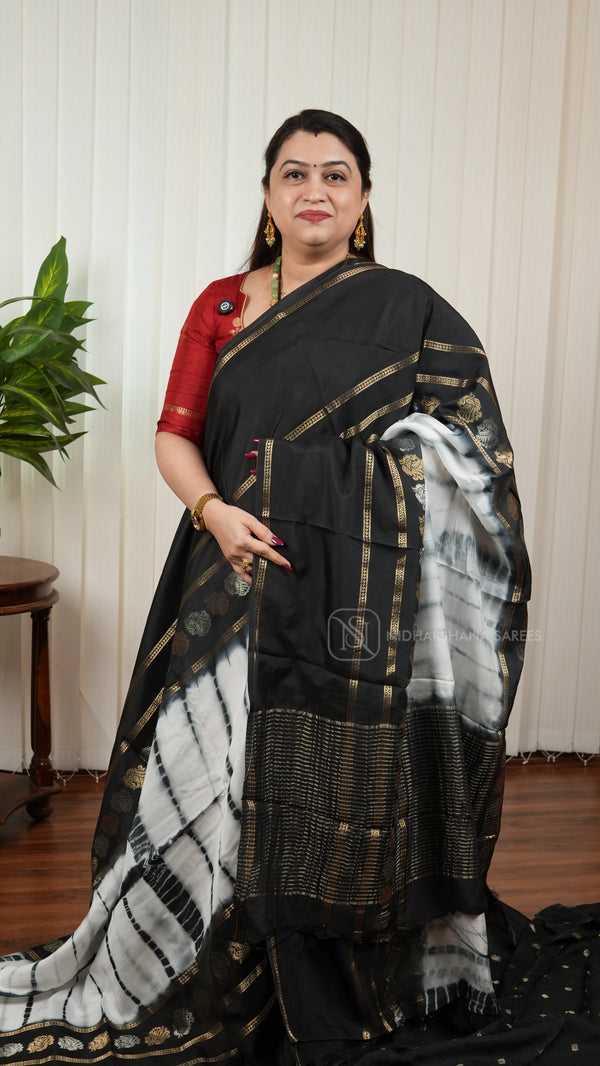 Premium Viscose Silk With Shibori Print Concept