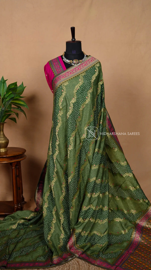 Russian Dola With Bandhini Lehariya Concept Design